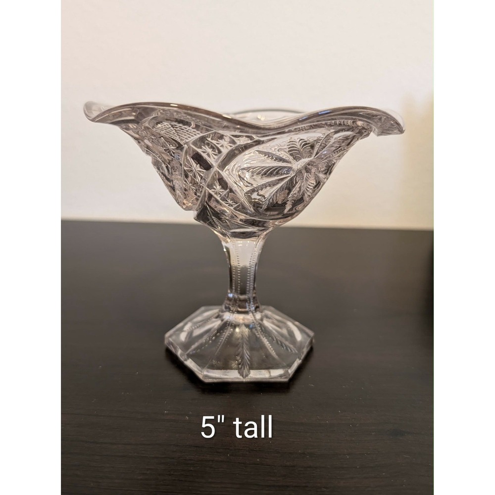 Vintage imperial Glass EAPG Clear Pressed Candy Dish.‎